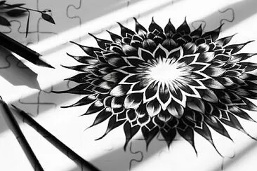 Black and White Mandala jigsaw puzzle