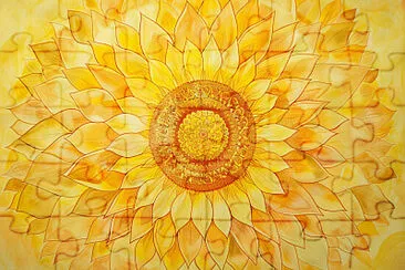 פאזל של Golden Sunflower Mandala