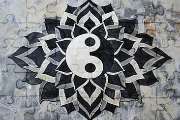 פאזל של Yin Yang Lotus Mandala