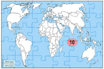 פאזל של القارات والمحيطات