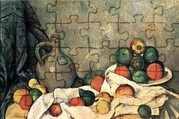 Cezanne rideau cruchon et compotier