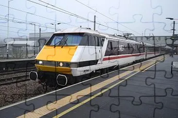 Class 91 at Peterborough jigsaw puzzle