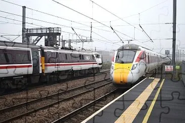 Class 91   Azuma at Peterborough jigsaw puzzle