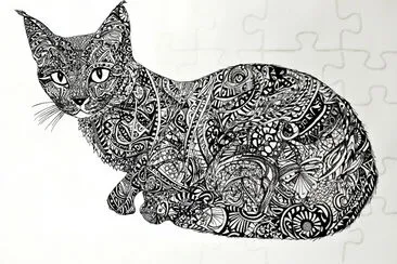 Zentangle Cat Ink Sketch