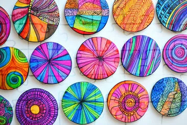 Colorful Zentangle Circle Patterns