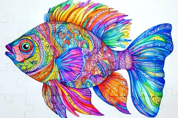 פאזל של Zentangle Tropical Fish