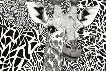 פאזל של Zentangle Animal Portrait