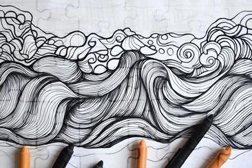 פאזל של Zentangle Waves of the Ocean