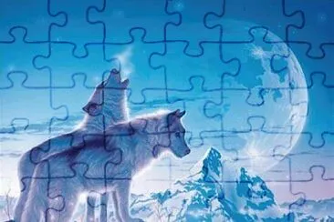 Loups sous la Lune jigsaw puzzle