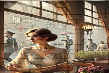 Girl in cafe in Shanghai 1930 jigsaw puzzle