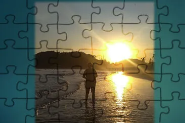 por do sol na praia jigsaw puzzle