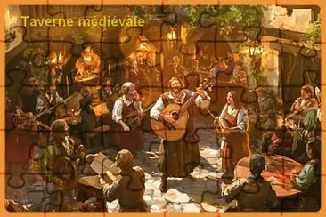 Ambiance taverne médiévale jigsaw puzzle