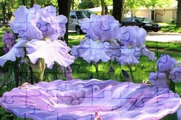 Lavender Garden Bird Bath jigsaw puzzle