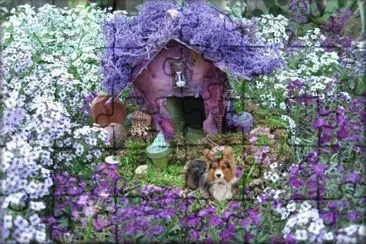 Dogs Garden Fairy Tale House jigsaw puzzle