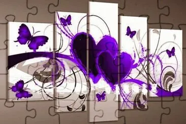 Hearts and Butterflies Art jigsaw puzzle