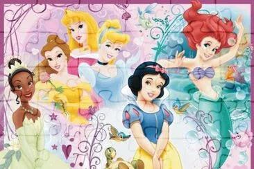 Tiana Belle Aurora SnowWhite Ariel jigsaw puzzle