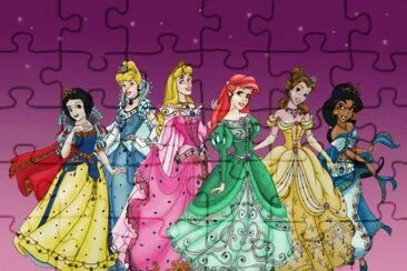 SnowWhite Cinderella Aurora Ariel Belle Jasmine jigsaw puzzle