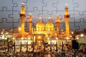 Peregrinos Chiitas orando en su mezquita jigsaw puzzle