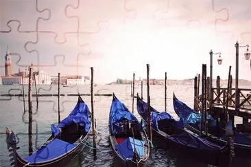 Purple Gondolas-Venice