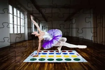 Ballerina Playing Twister