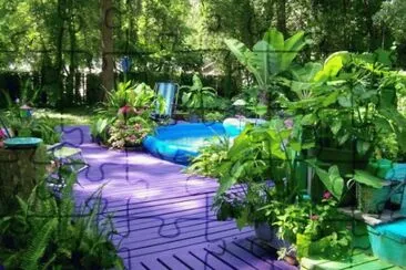 Backyard Purple Decking