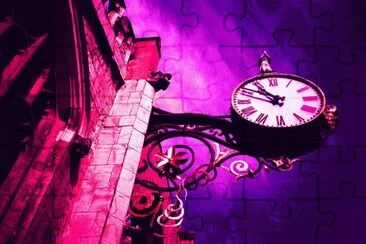 Vintage Clock in Shades of Purple