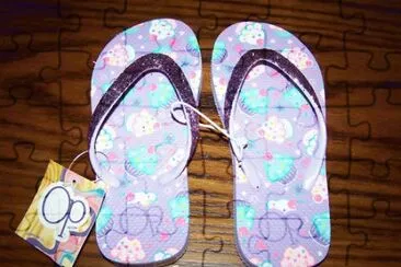 Girls Glitter Flip Flops