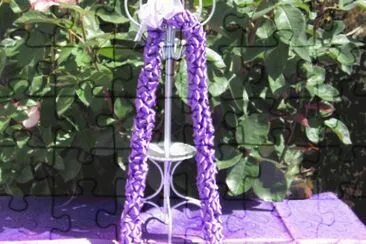 Satin Purple Crown Flower Lei jigsaw puzzle