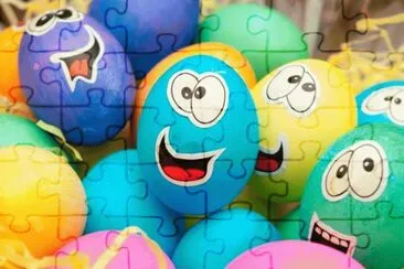 פאזל של Smiley Easter Eggs