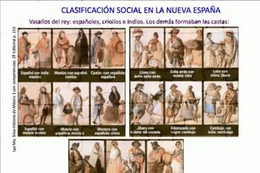 En Nueva EspaÃ±a la divisiÃ³n social era clara