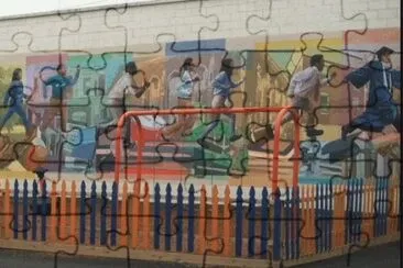 school yard mural