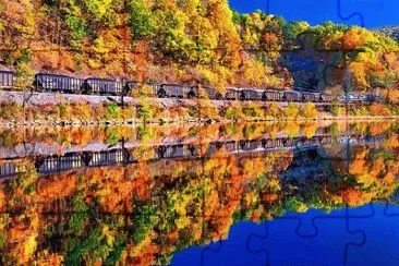 train reflection on Youghiogheny River