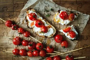 roasted tomatoes and goat cheese