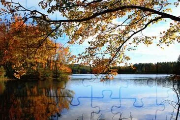 autumn at the lake jigsaw puzzle