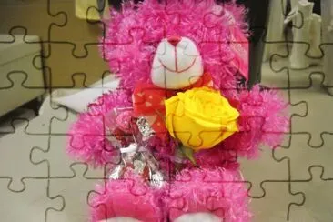 Teddy Bear With Yellow Rose jigsaw puzzle