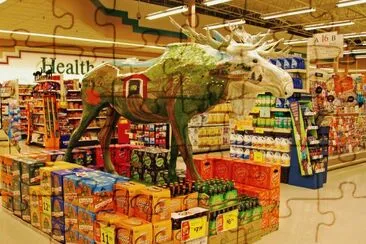 Moose in supermarket jigsaw puzzle