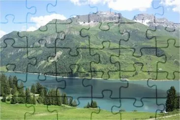 Ombre de nuage sur le lac jigsaw puzzle