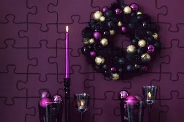 Purple Christmas Entry Table