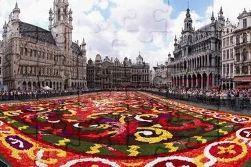 Floral carpet on the Grand Place in Brussels, Belg