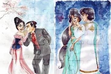 Mulan + Fang  Jasmine + Aladdin