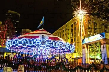 Christmas Carousel in Westlake Park-Seattle