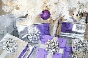 Purple and Silver Christmas Presents