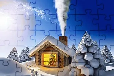 casa en la nieve jigsaw puzzle