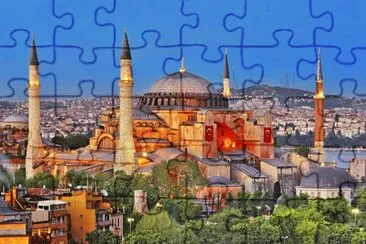 Stambul. BasÃ­lica de Santa Sofia jigsaw puzzle