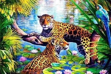 jaguares en la selva jigsaw puzzle