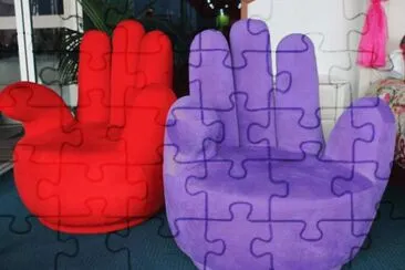 Red and Purple Hand Chairs