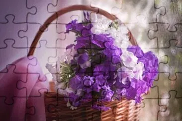 Pretty Little Floral Basket-Still Life