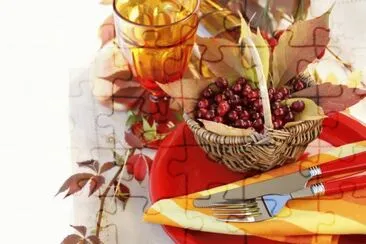 Berries basket cloth Plates jigsaw puzzle