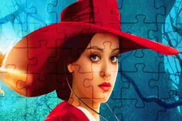 mujer con sombrero rojo jigsaw puzzle