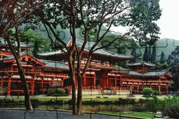 byodo-Dans le temple bouddhiste sur Oahu, HawaÃ¯